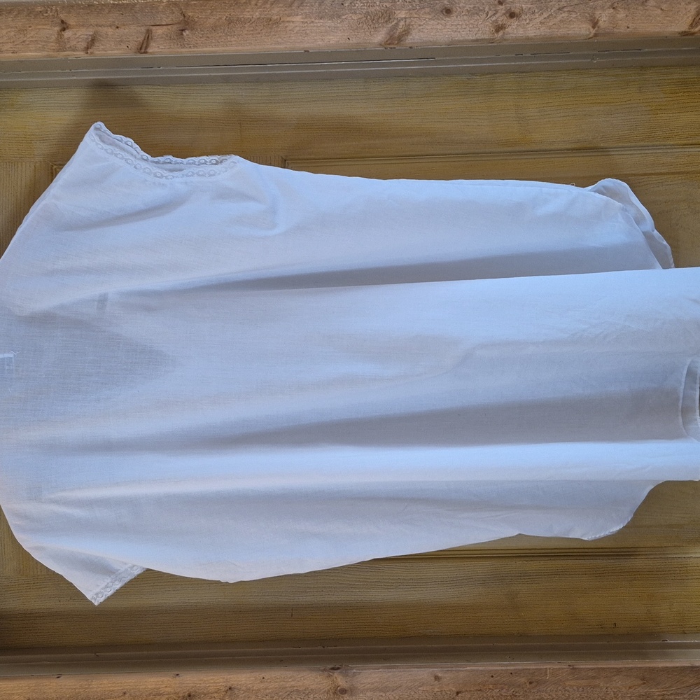 Contemporary Usa Vintage Cotton Sleep Dress Lace Embroidery Detail Cottagecore L - Picture 10 of 14
